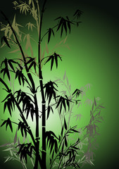 Fototapeta na wymiar green abd black bamboo background