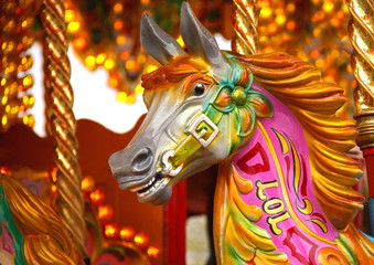 A Traditional Horse on a Fun Fair Carousel Ride.