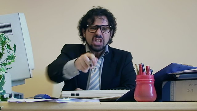 Office Work Boss gets angry at employee