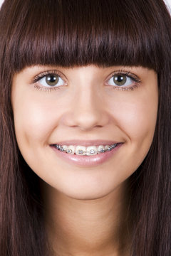 Happy teen with  braces