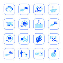 Logistics icons - blue series