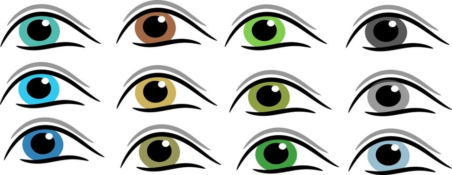 Set of different eye colours