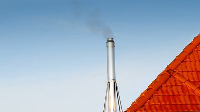 Smoking metal chimney