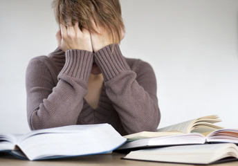stressed student female