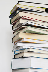 Stack of books isolated on white background