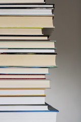Stack of books isolated on white background
