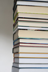 Stack of books isolated on white background