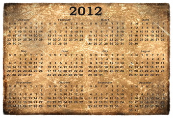 Fototapeta premium old grunge calendar 2012