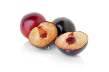 Fototapeta na wymiar cut plums