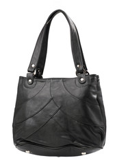 Naklejka premium Black female handbag over white