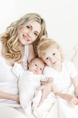 portrait of mother with her daughters