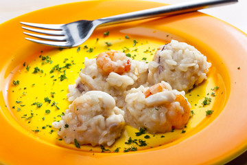 Italian risotto with seafood