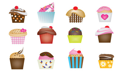 Set of cupcake