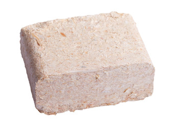 Wood briquette.