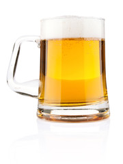 light beer in glass mug