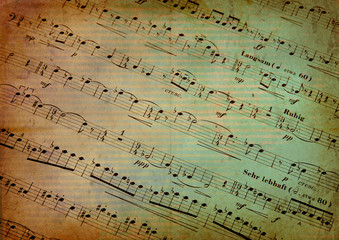 Musical score with texture grunge