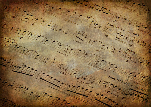 Musical score with texture grunge