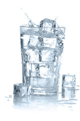 splashing water in glass