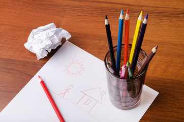 Pencils and drawing