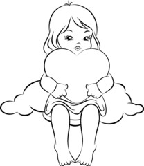 Beautiful baby angel with wings