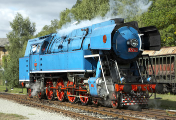 steam locomotive called Parrot (477.043), depot Luzna u Rakovnik