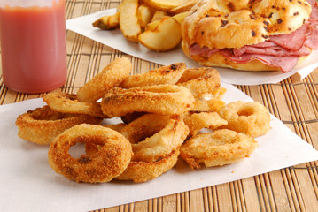 Battered onion rings