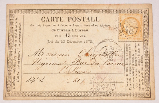 Sehr alte Postkarte- Jahr 1879