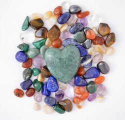 Green quartz heart