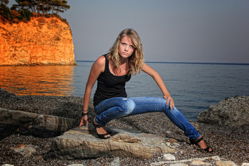 woman relaxing on the beach