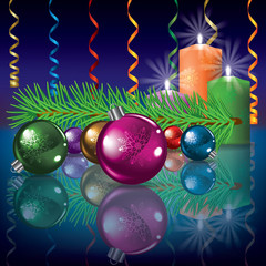 Abstract illustration with christmas decorations