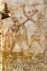 Fototapeta na wymiar Fresque de la chapelle Notre-Dame à Rocamadour