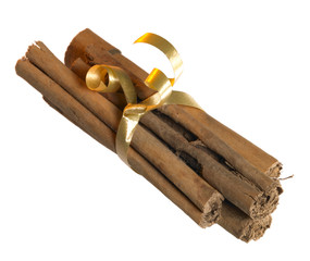 cinnamon sticks with golden bow