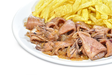 Chipirones con patatas.