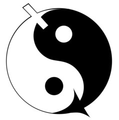 Woman and man symbol. Ying yang.