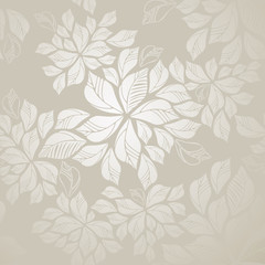Obrazy  Tapeta bez szwu srebrnych liści
