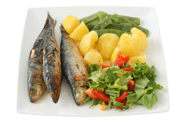 fried sardines with potato