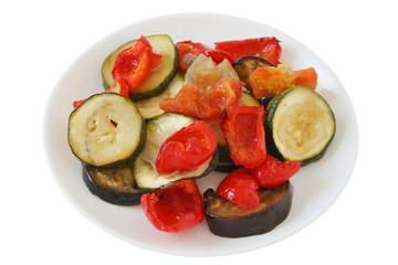 Baked vegetables on a plate