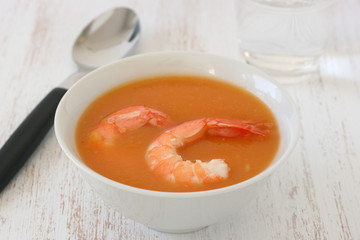 Soup with shrimps