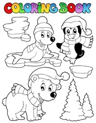 Coloring book wintertime animals 2