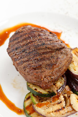 grilled steak with vegetables