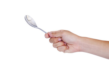 man hand holding a spoon