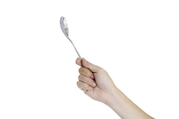 man hand holding a spoon