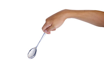 man hand holding a spoon