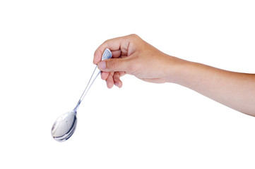 man hand holding a spoon