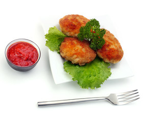 roasted cutlets of pork with sauce
