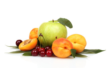 tasty summer fruits isolated on white