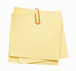 Memo notes with paper clip