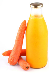 Soupe de carottes en bouteille