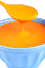 Une cuiller de soupe de potimarrons