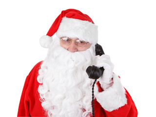 Santa claus receives a phone call